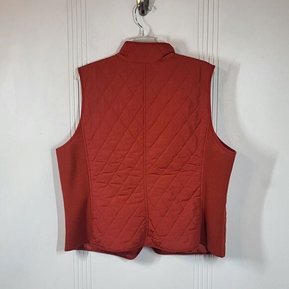 Talbots Burnt Orange Colored Quilted Vest - Picture 2 of 9